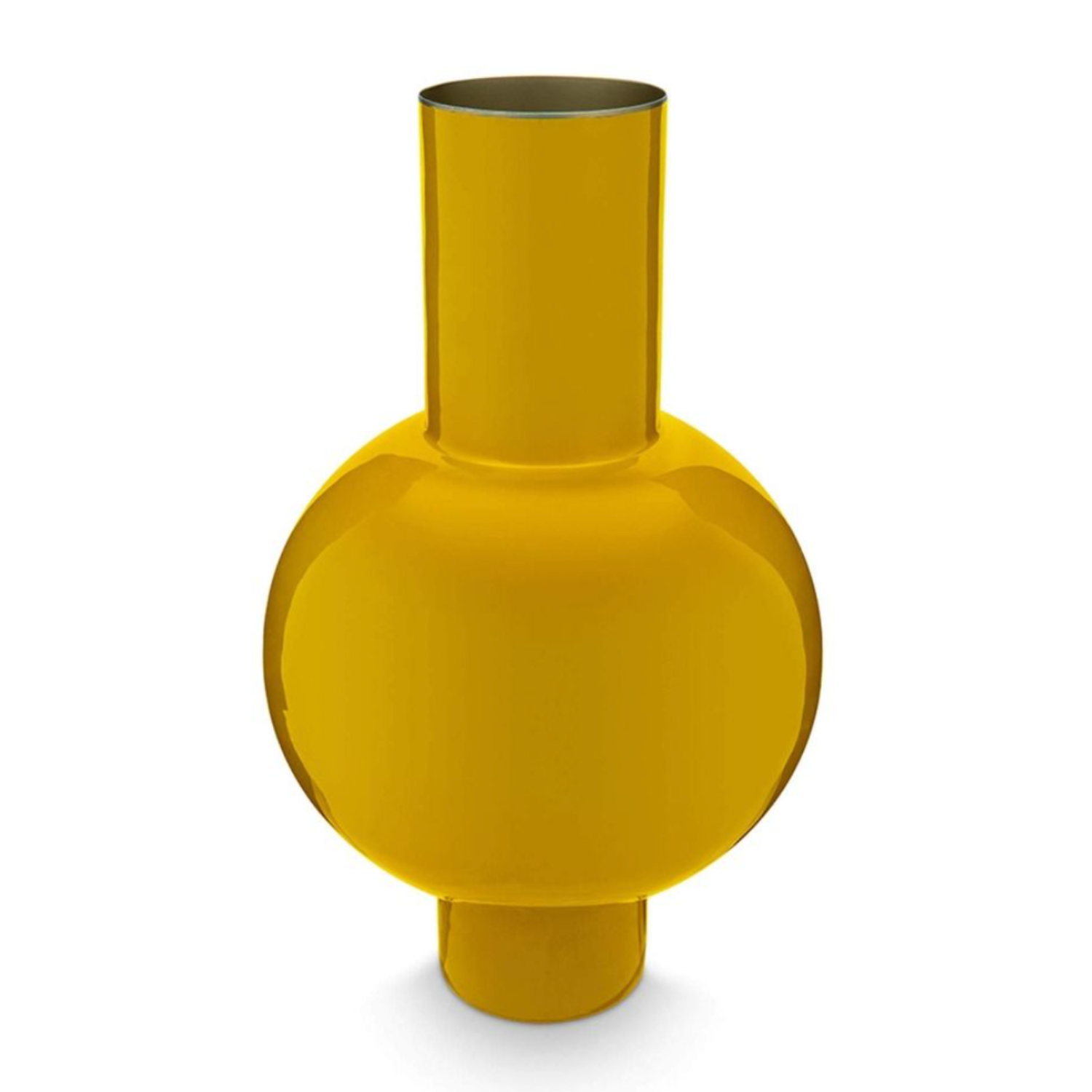 Medium Ocher Modern Metal Pip Studio Vase at Home Smith