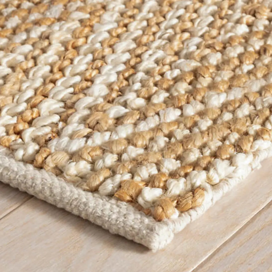 Meghan Ivory/Natural Woven Jute Rug - Home Smith