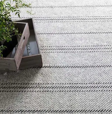 Melange Stripe Black and Grey Indoor/Outdoor Rug - Home Smith