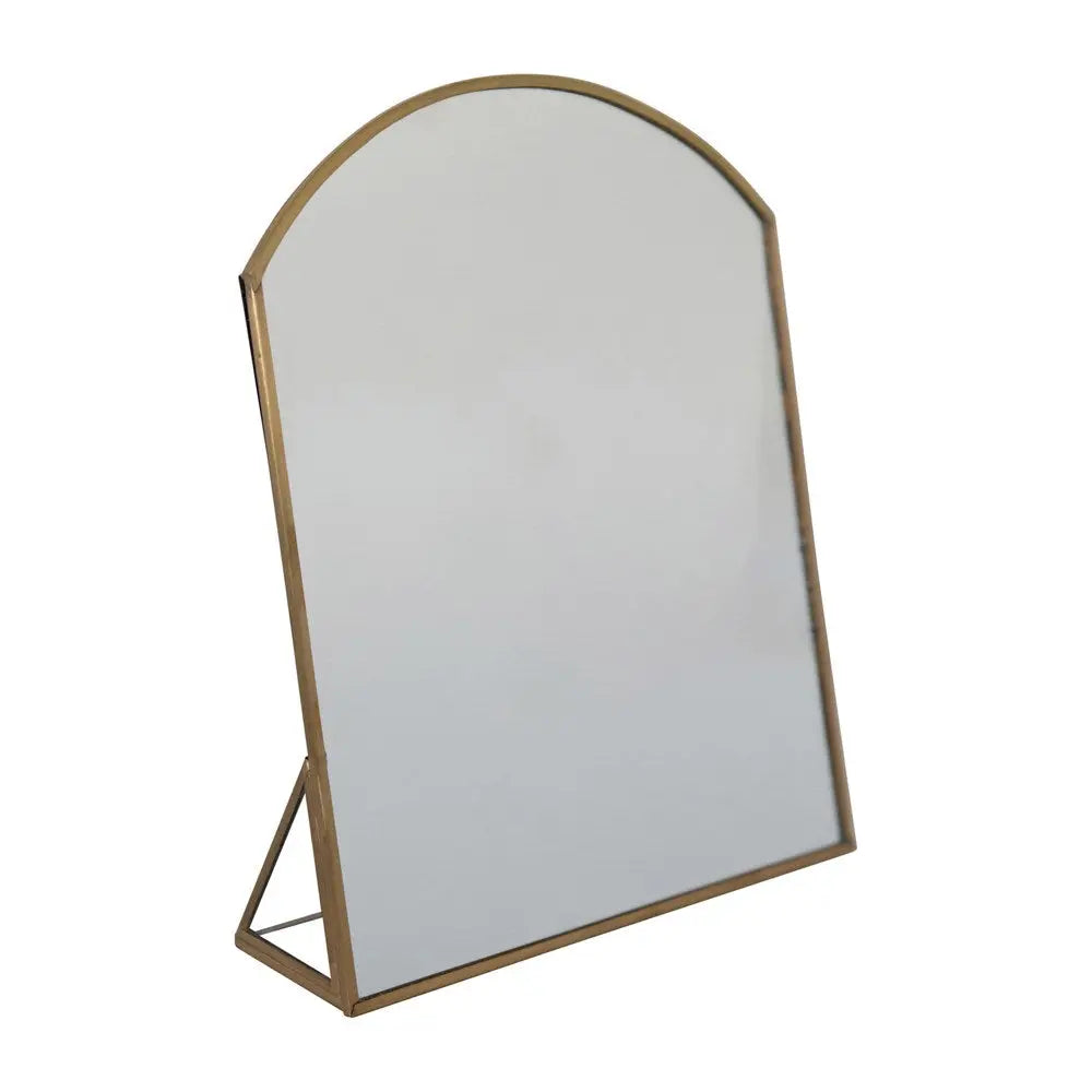 Metal Framed Standing Mirror with Brass Finish - Home Smith