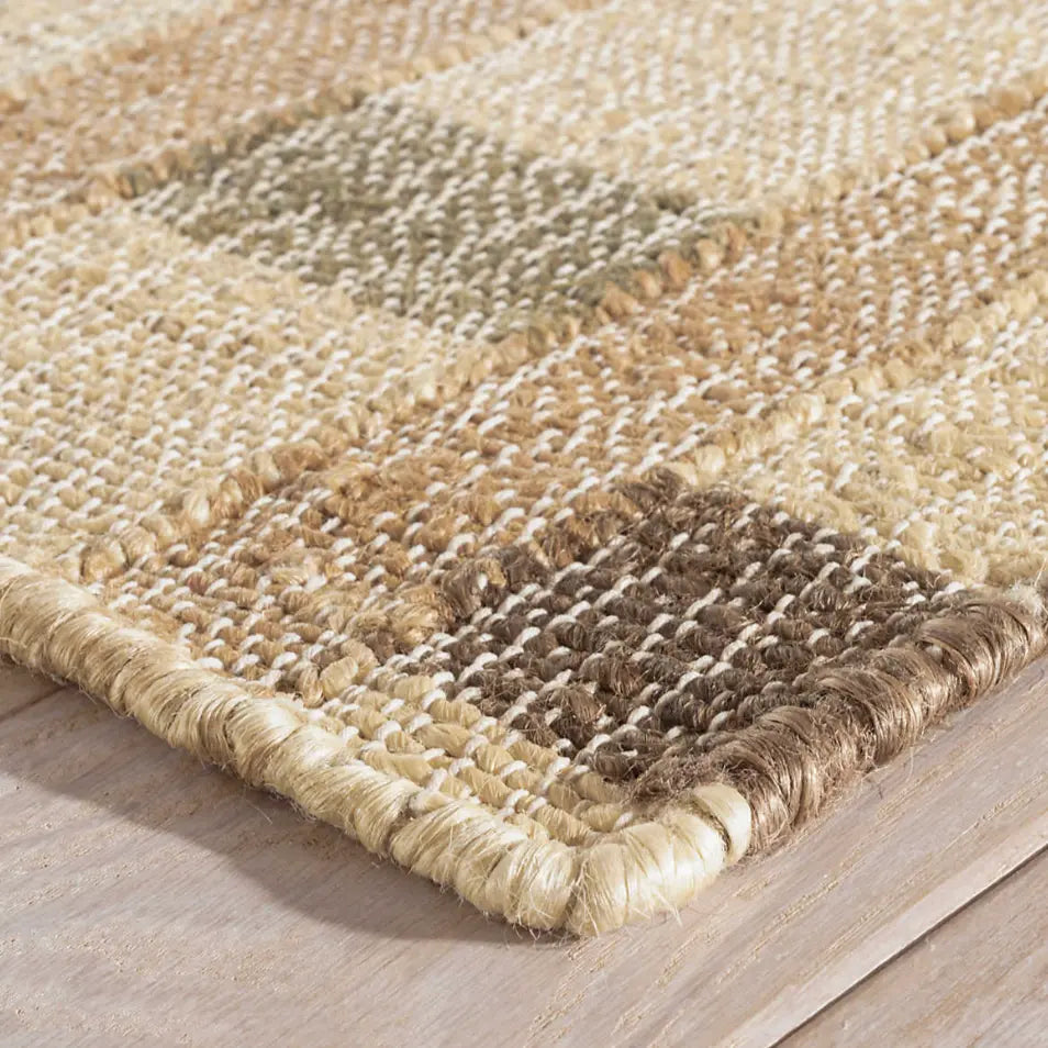 Mosaic Blue Handwoven Jute Rug - Home Smith