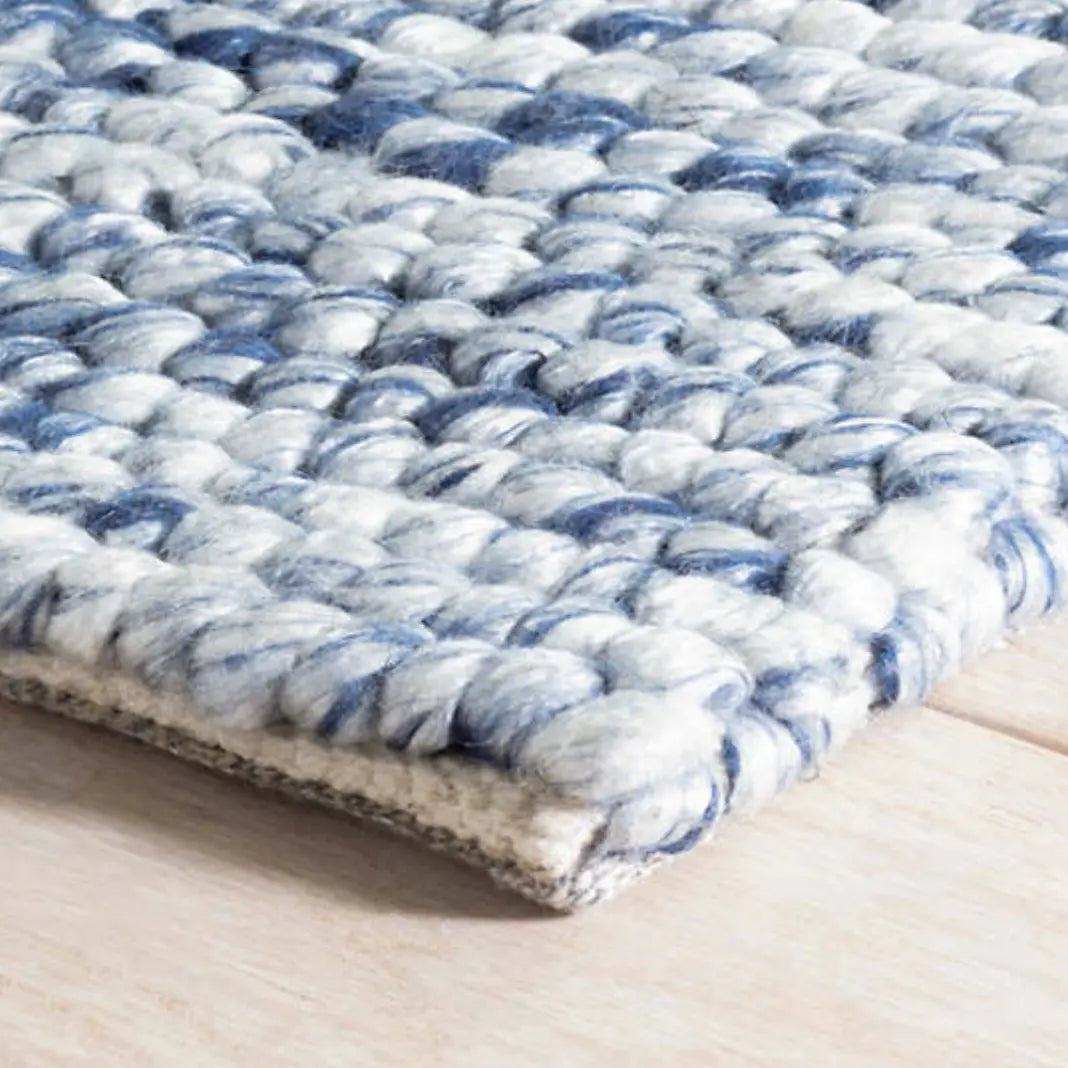 Niels Navy Woven Wool/Viscose Rug - Home Smith