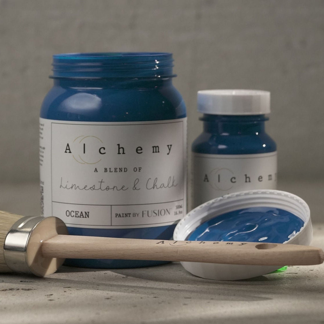 Alchemy Limestone and Chalk Furniture Paint by Fusion in Ocean at Home Smith 
