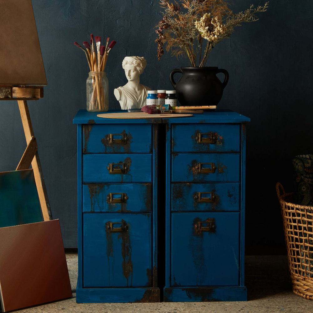 Alchemy Limestone and Chalk Furniture Paint by Fusion in Ocean at Home Smith 