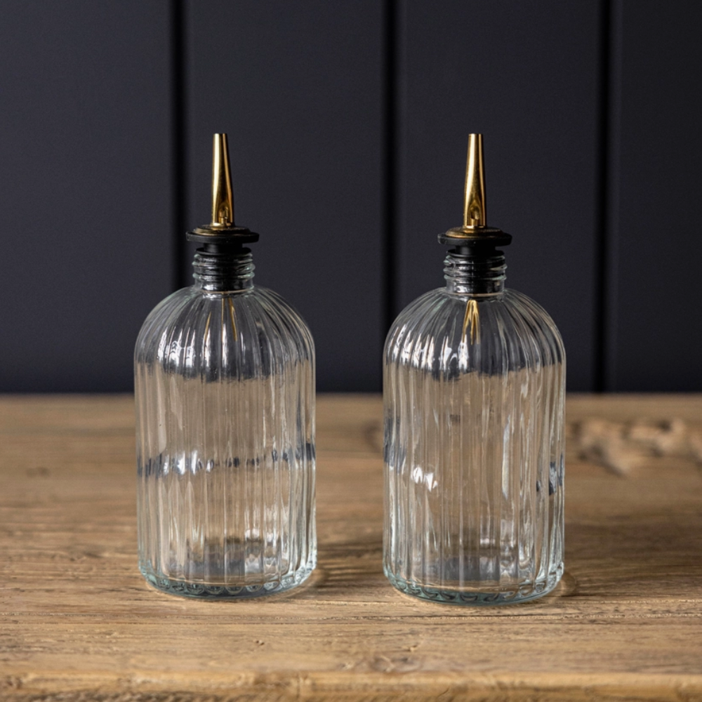 Olive Oil & Vinegar Glass Scalloped Fluted Bottle at Home Smith