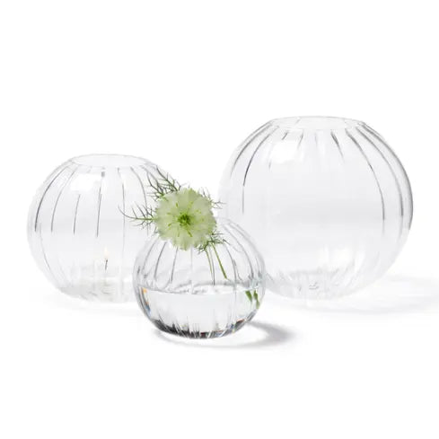 Optic Orb Ribbed Glass Vases - Home Smith