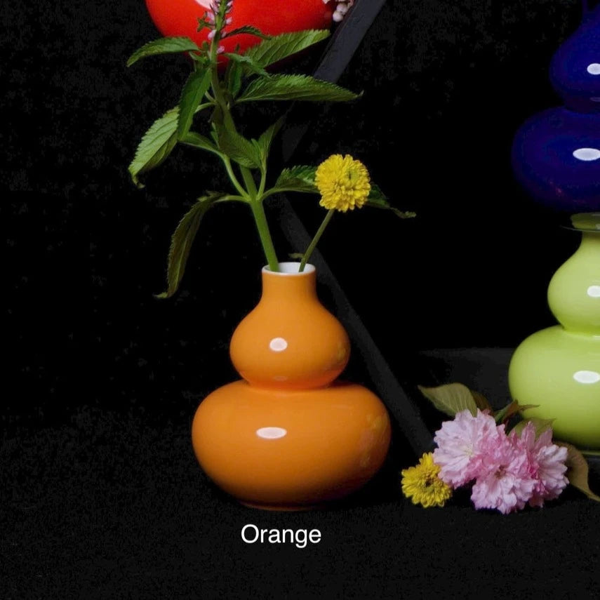 Double Gourd Orange Porcelain mini Vase from Middle Kingdom at Home Smith