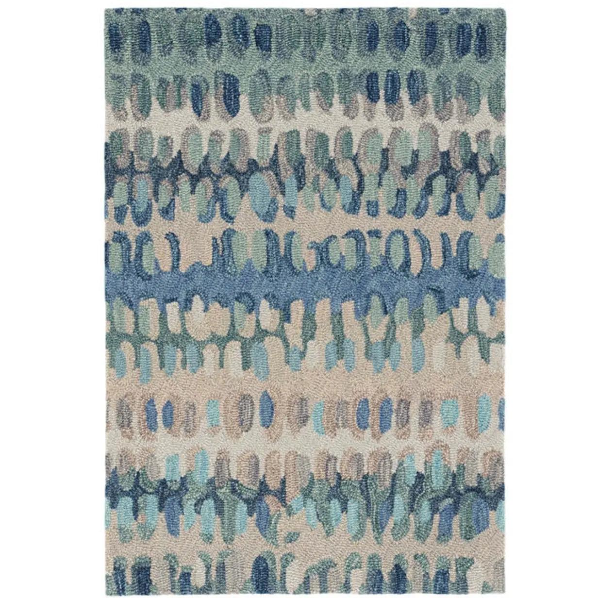 Paint Chip Blue Micro Hooked Wool Rug - Home Smith