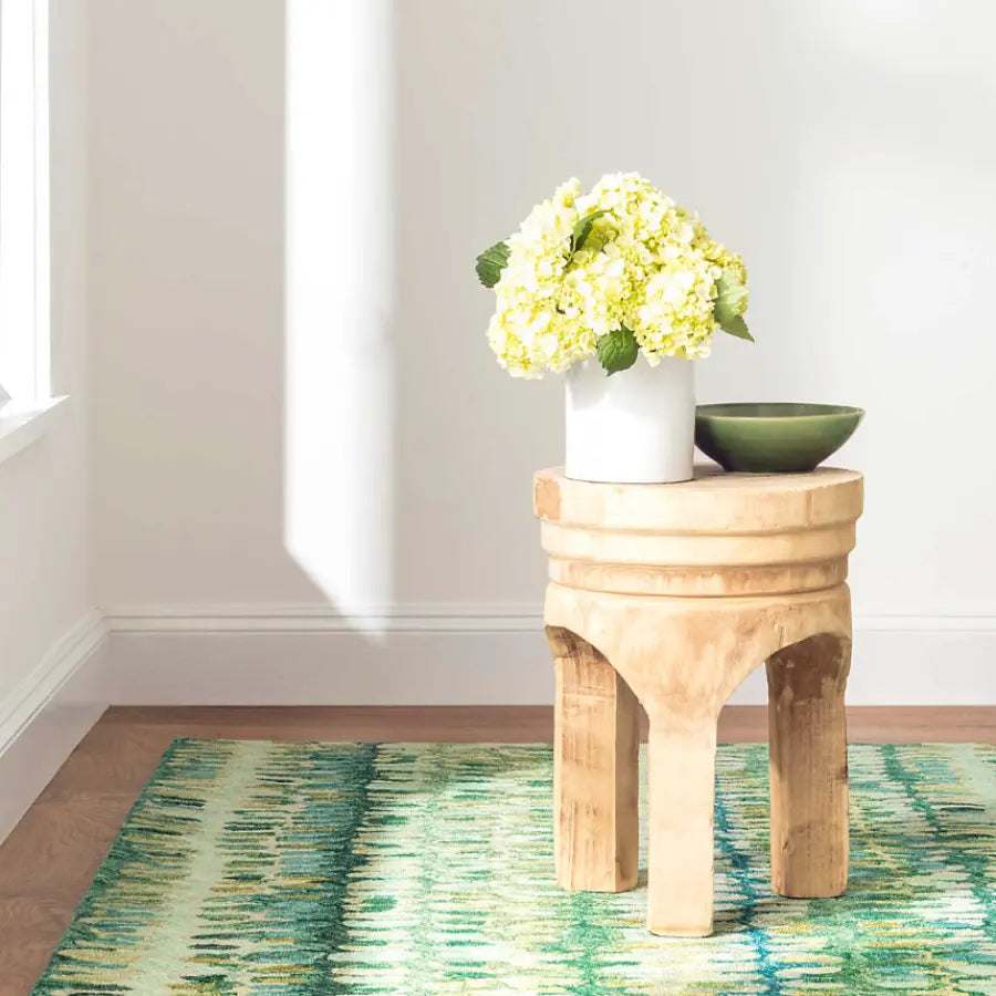 Home Smith Paint Chip Moss Micro Hooked Wool Rug Dash & Albert Rugs - Wool