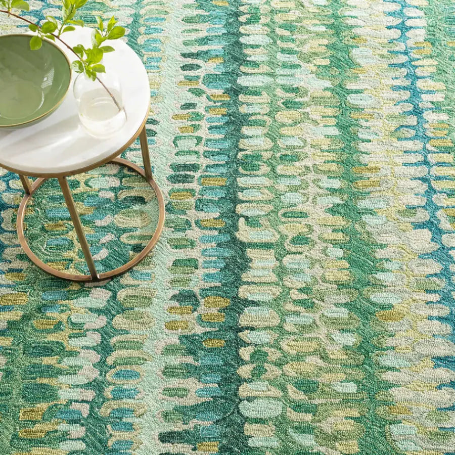 Home Smith Paint Chip Moss Micro Hooked Wool Rug Dash & Albert Rugs - Wool