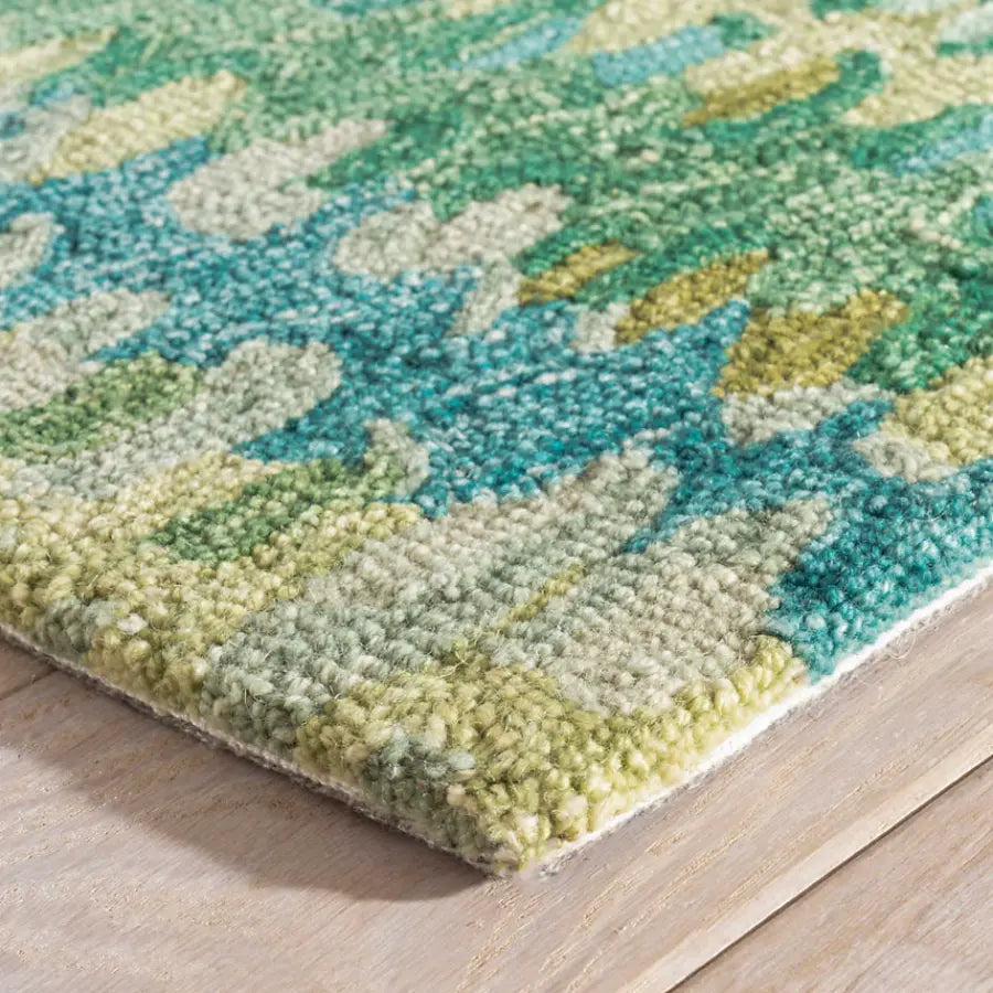 Home Smith Paint Chip Moss Micro Hooked Wool Rug Dash & Albert Rugs - Wool