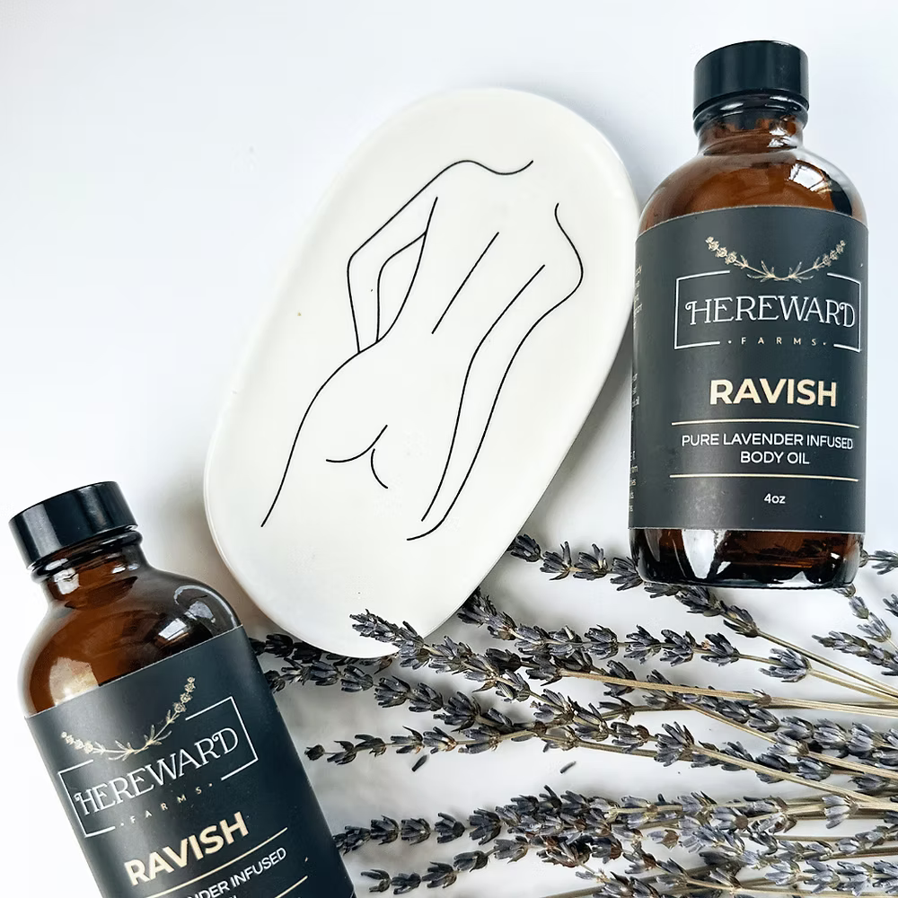 Ravish Lavender from Hereward Farms Infused Hydrating Body Oil at Home Smith 