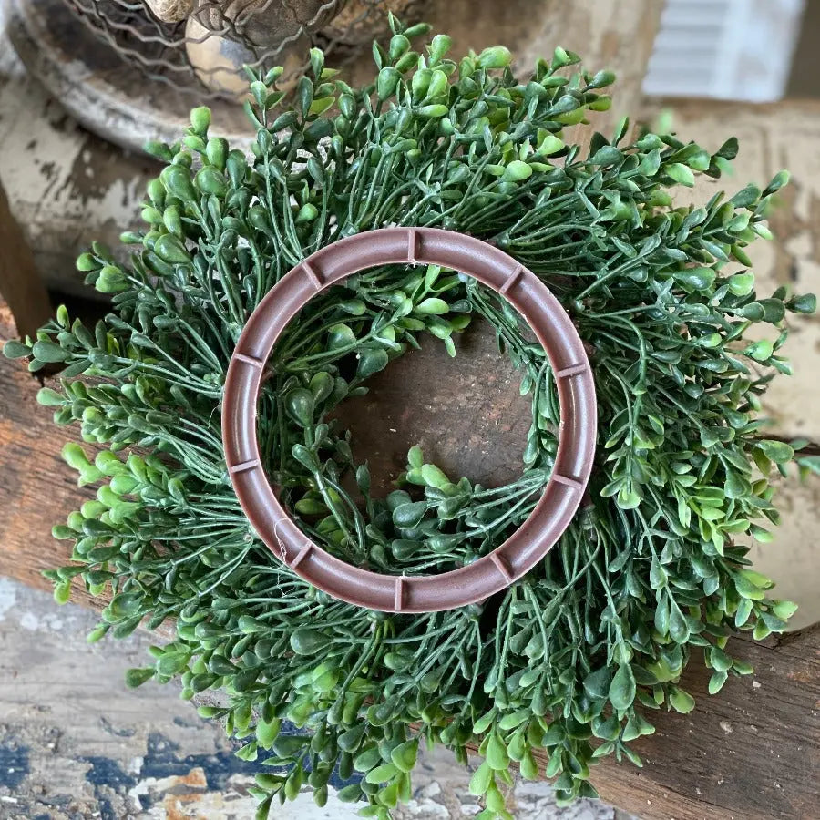 Richland 10" Boxwood Mini Wreath | Candle Ring - Home Smith