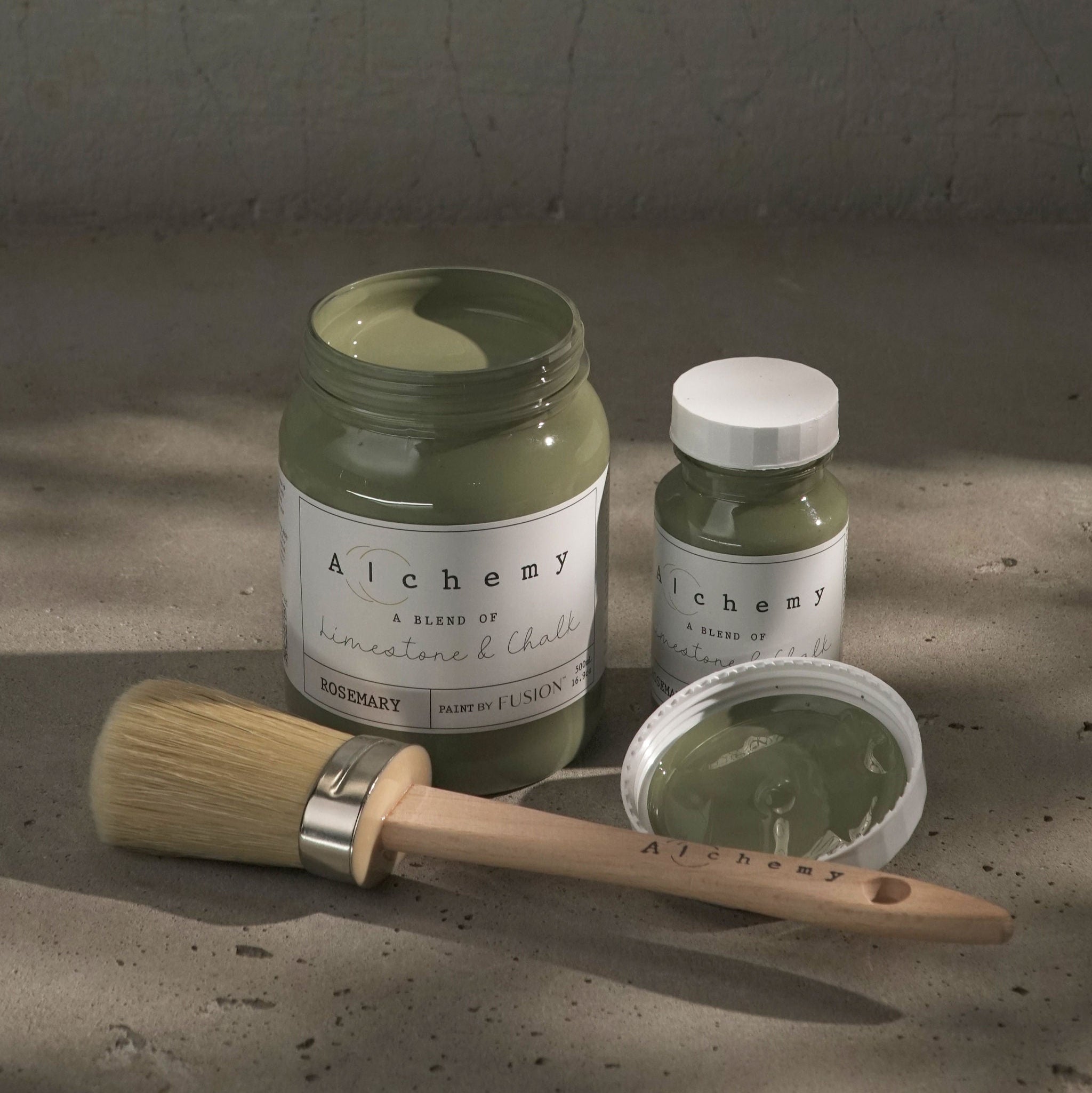 Alchemy Limestone and Chalk Furniture Paint by Fusion in Rosemary at Home Smith