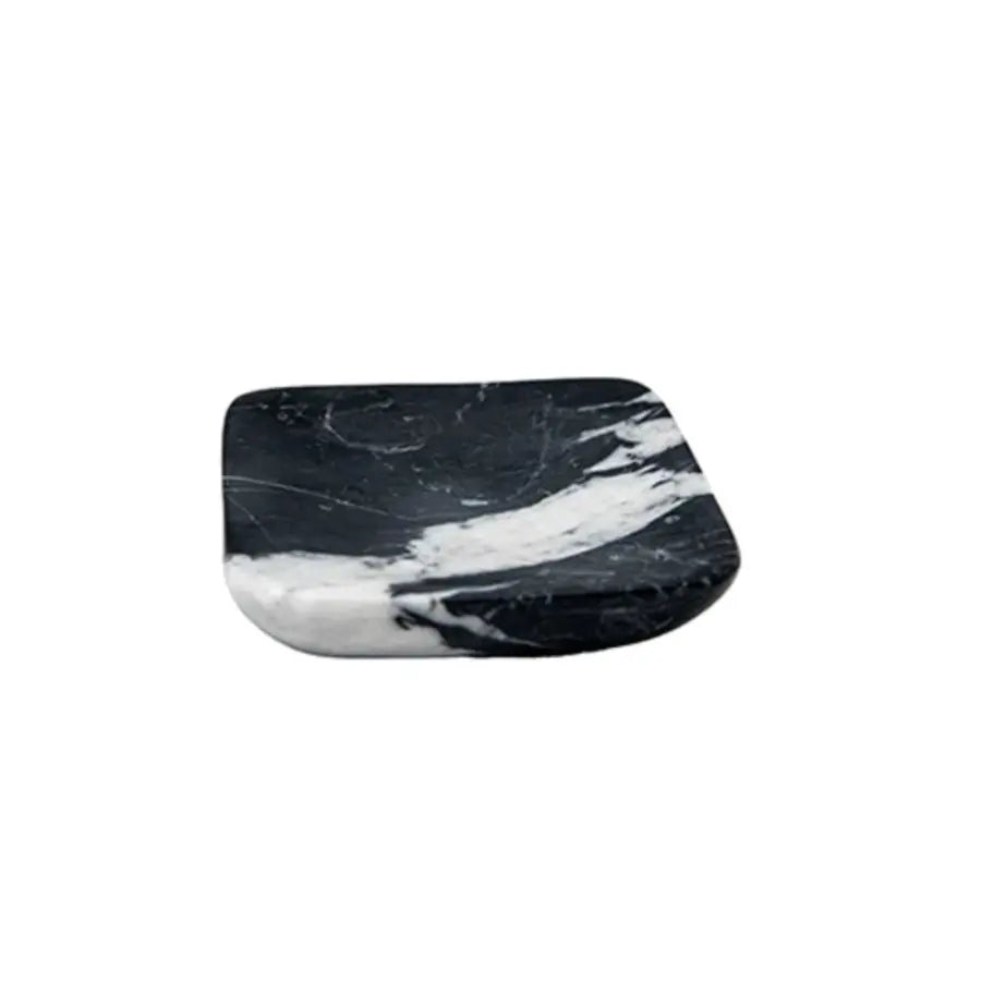 Rounded Edge Black Marble Soap Dish - Square - Home Smith