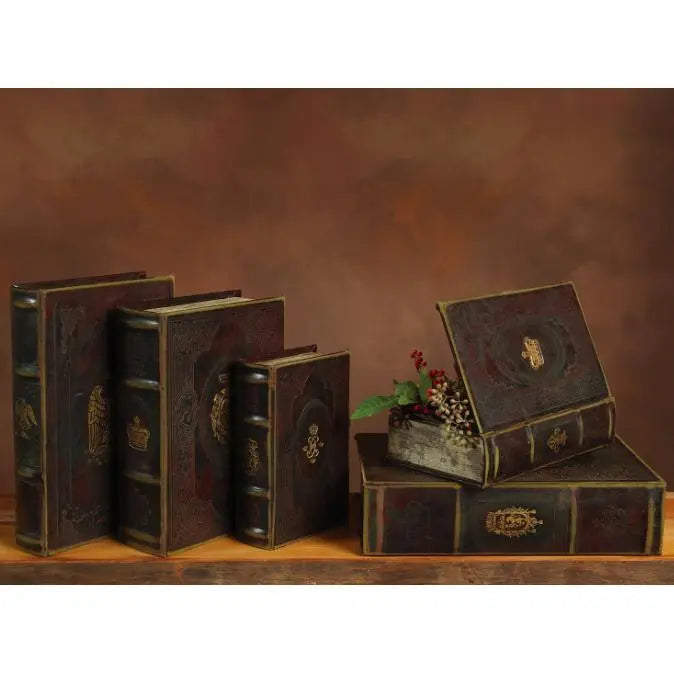 Royal Embossed Brown Book Box - Home Smith