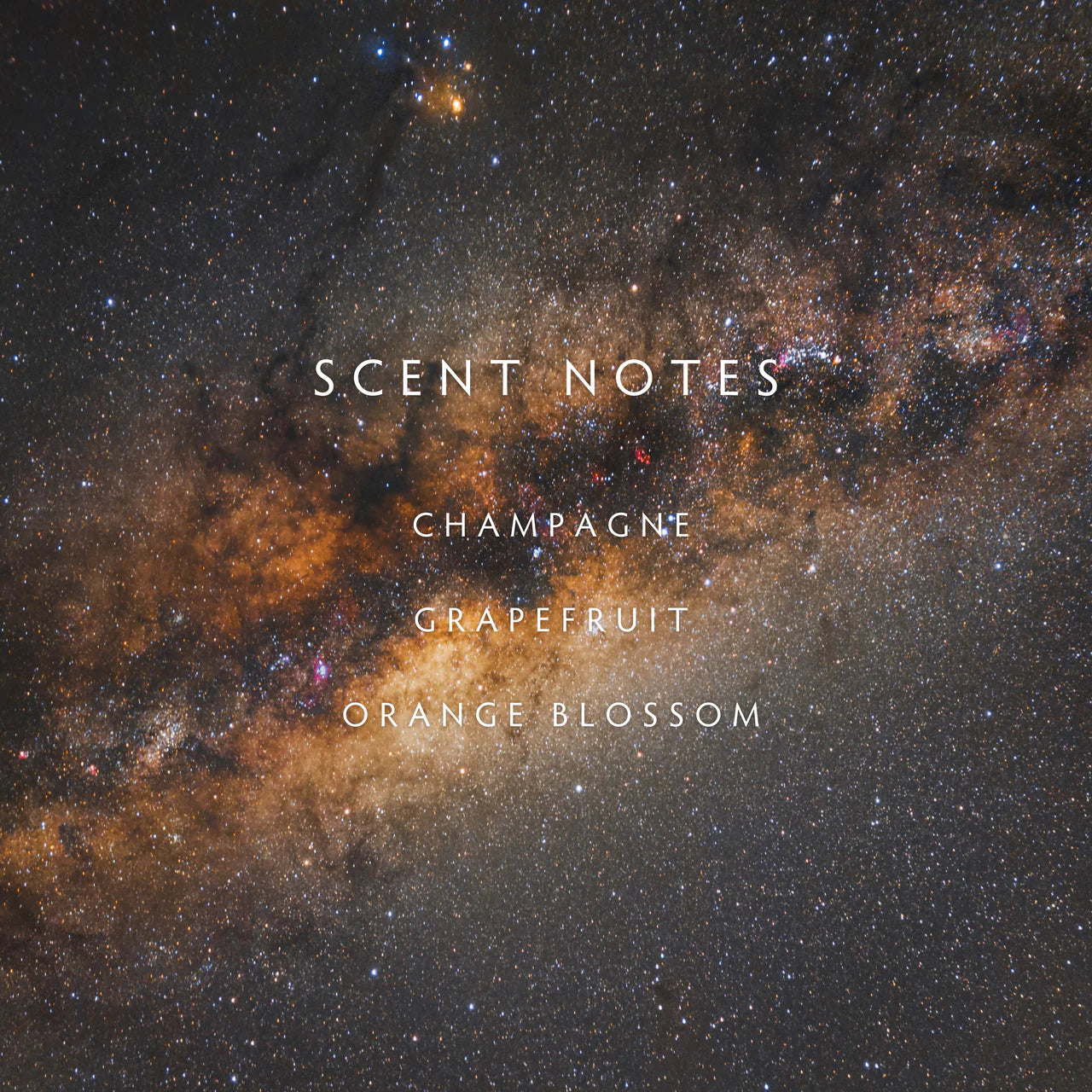 Cosmic background with 'Scent Notes' text overlay
