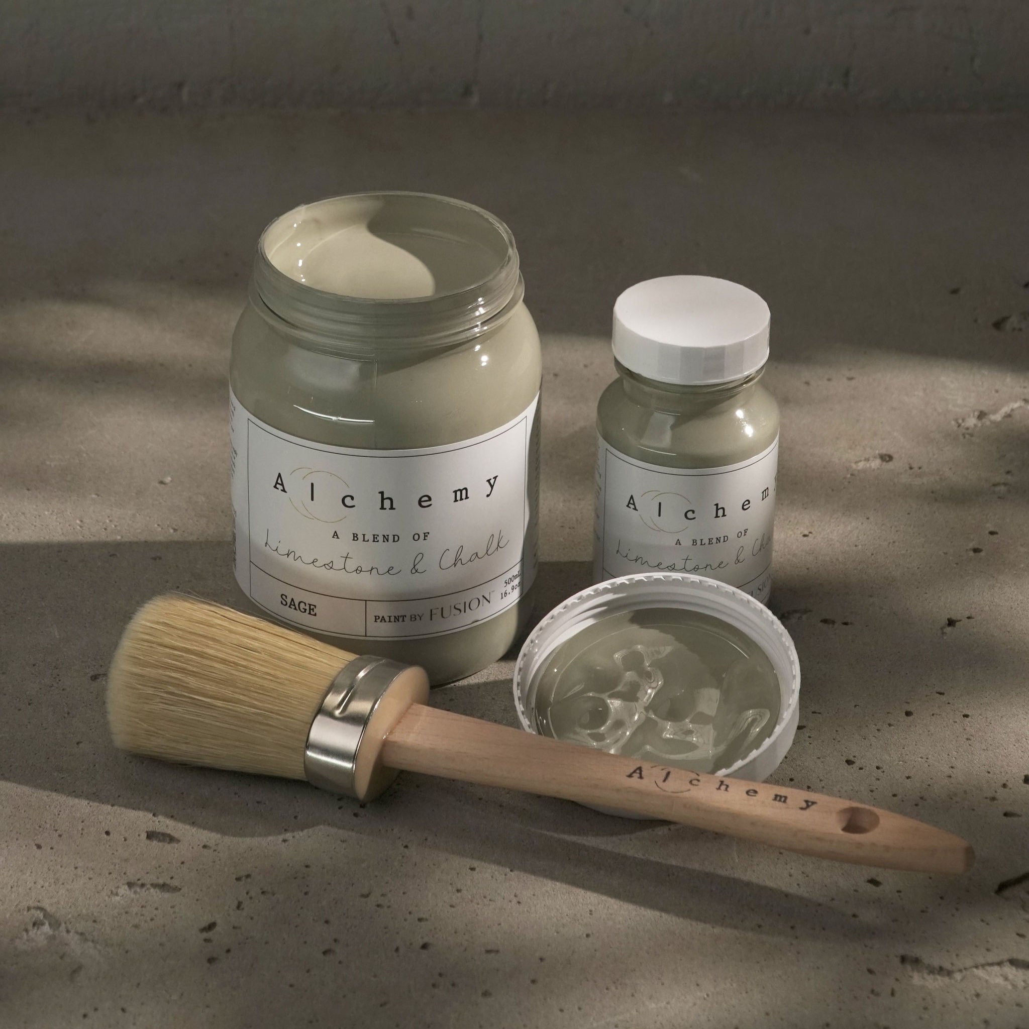 Alchemy Limestone and Chalk Furniture Paint by Fusion in Sage at Home Smith
