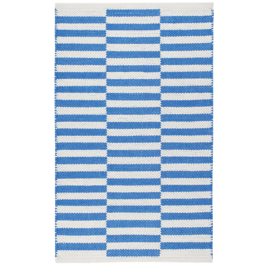 Home Smith Sailing Stripe French Blue Indoor/Outdoor Rug Dash & Albert Rugs - P.E.T.