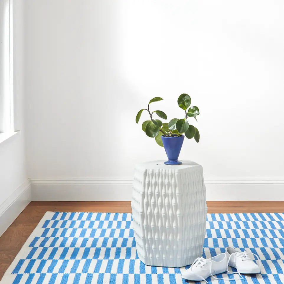 Home Smith Sailing Stripe French Blue Indoor/Outdoor Rug Dash & Albert Rugs - P.E.T.