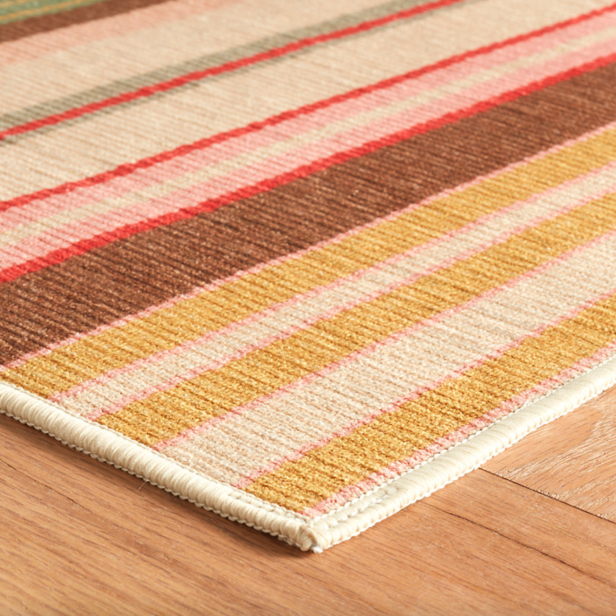 Sienna Stripe Multi Machine Washable Rug at Home SMith