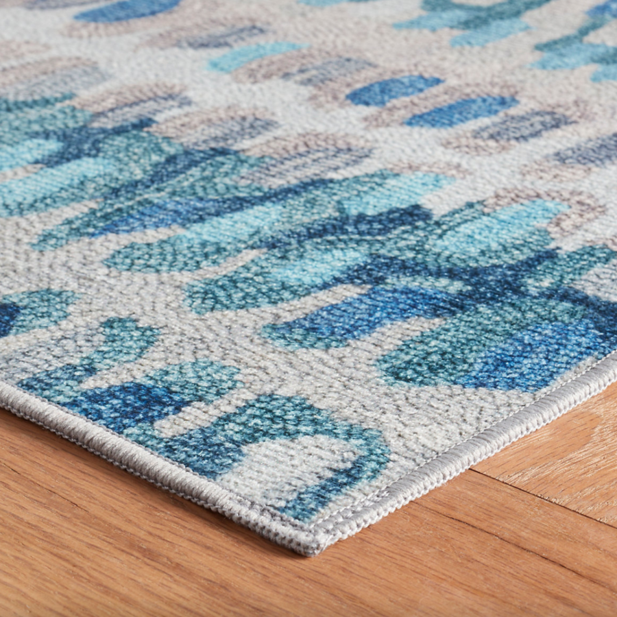paint chip blue machine washable rug at home smith