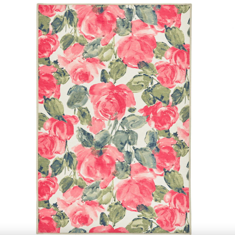 Tapis multi-lavable en machine Pretty Peonies - En stock