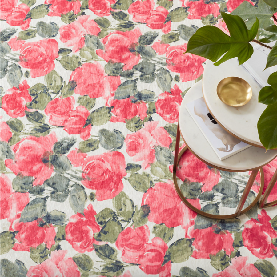Tapis multi-lavable en machine Pretty Peonies - En stock