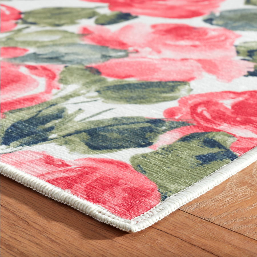Tapis multi-lavable en machine Pretty Peonies - En stock