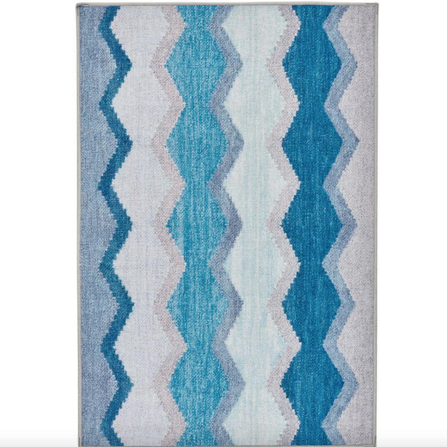 Safety Net Blue Machine Washable Rug at Home Smith