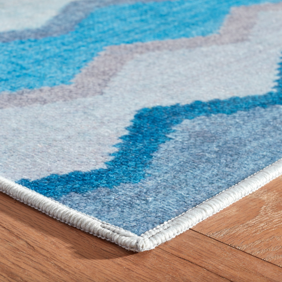 Safety Net Blue MAchine Washable Rug at Home Smith