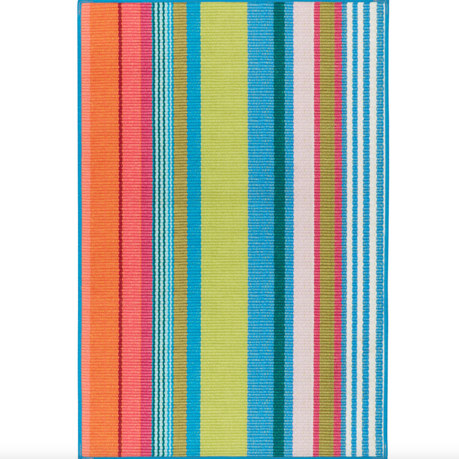 Mellie Multi Stripe Dash and Albert Washable Rug at Home Smith
