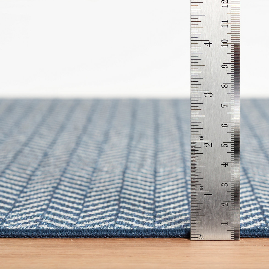 Dash and Albert Navy Herringbone Washable Rug at Home Smith