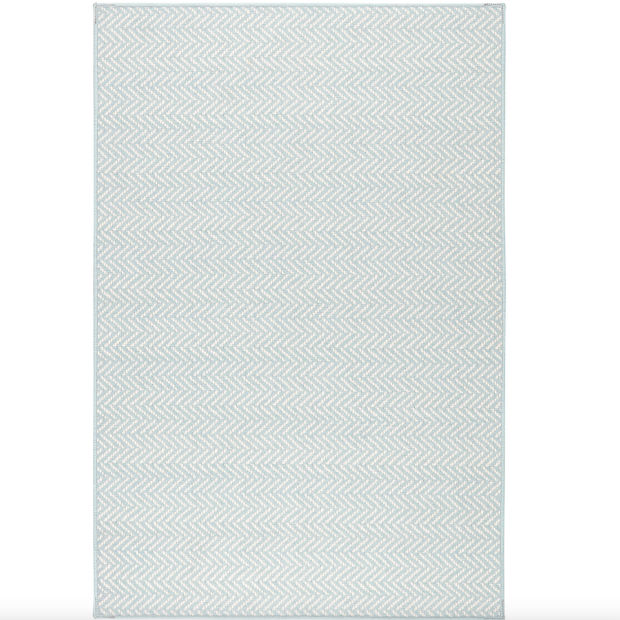 Swedish Blue Herringbone Washable Rug from Dash and Albert at Home Smith