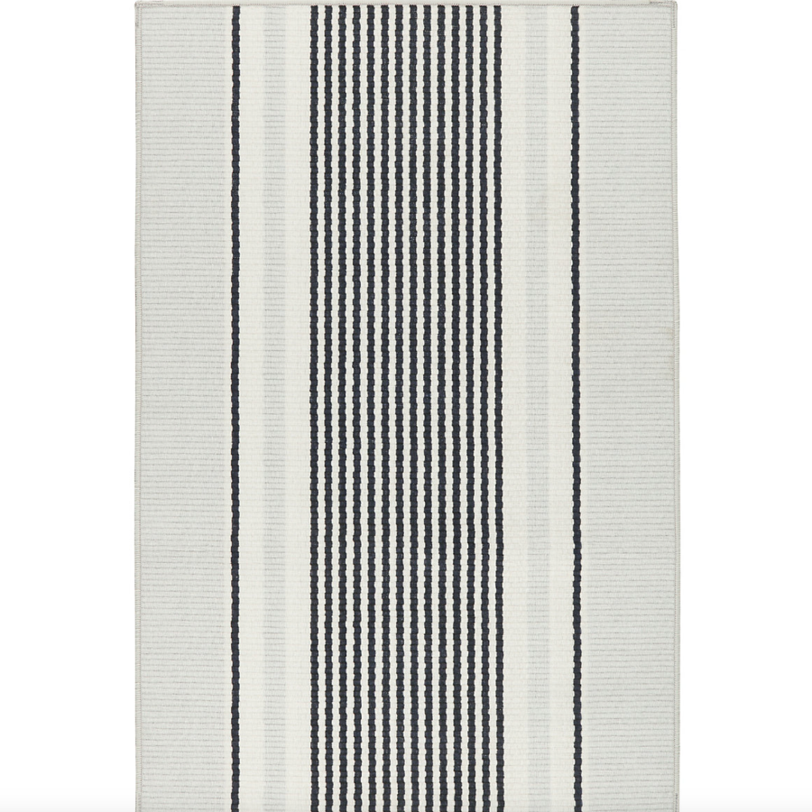 Gunner Stripe Grey Machine Washable Rug from Dash and Albert at Home Smith