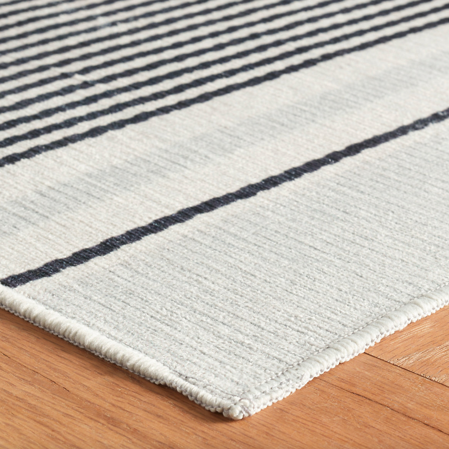 Gunner Stripe Grey Washable Rug from Annie Selke at Home Smith