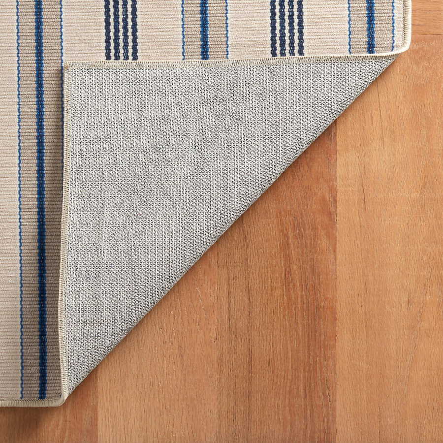 Nimes Ticking Stripe Neutral Machine Washable Rug from Dash and Albert at Home Smith