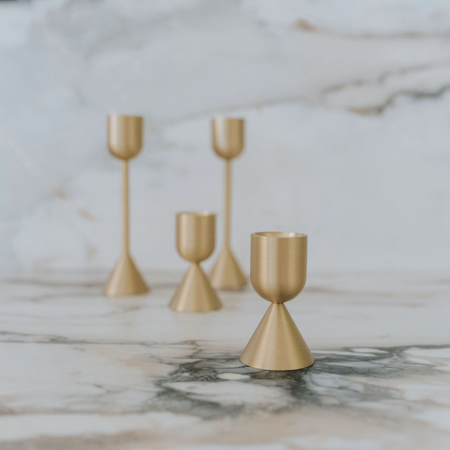 Solid Brass Modern Candle Holders at Home Smith