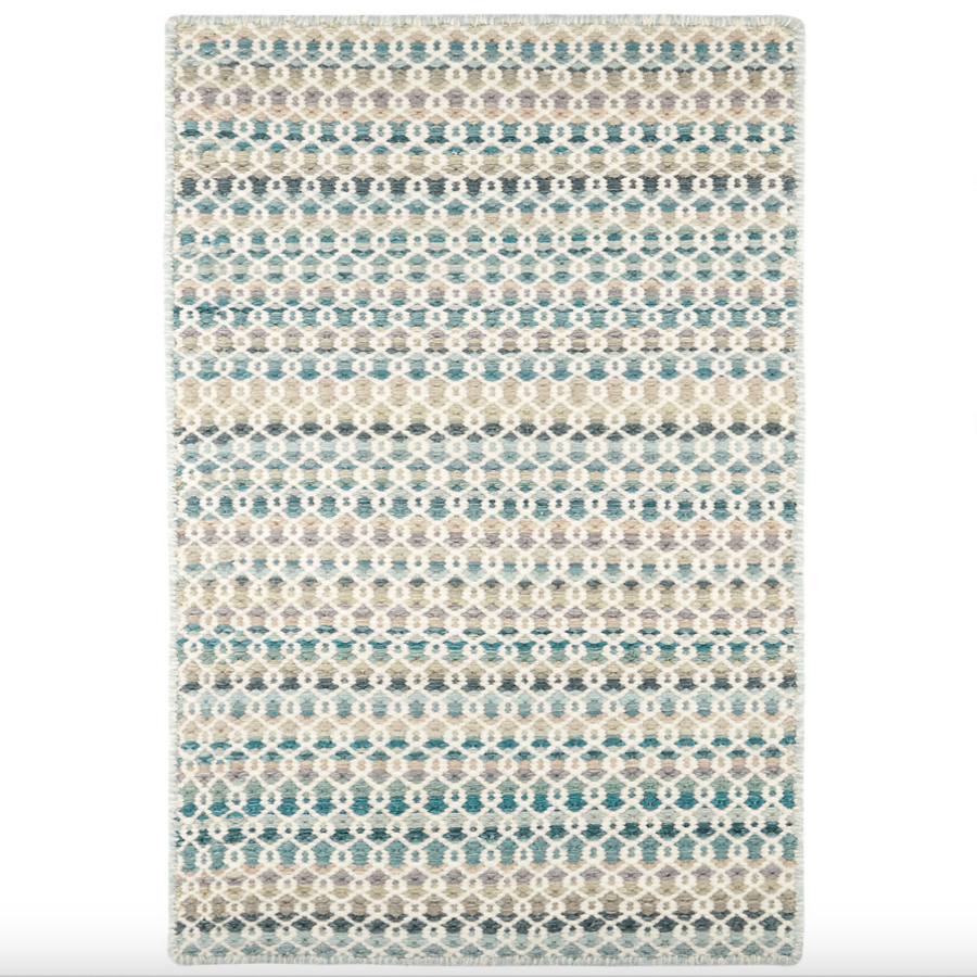 Poppy Blue Handwoven Wool Rug at Home Smith