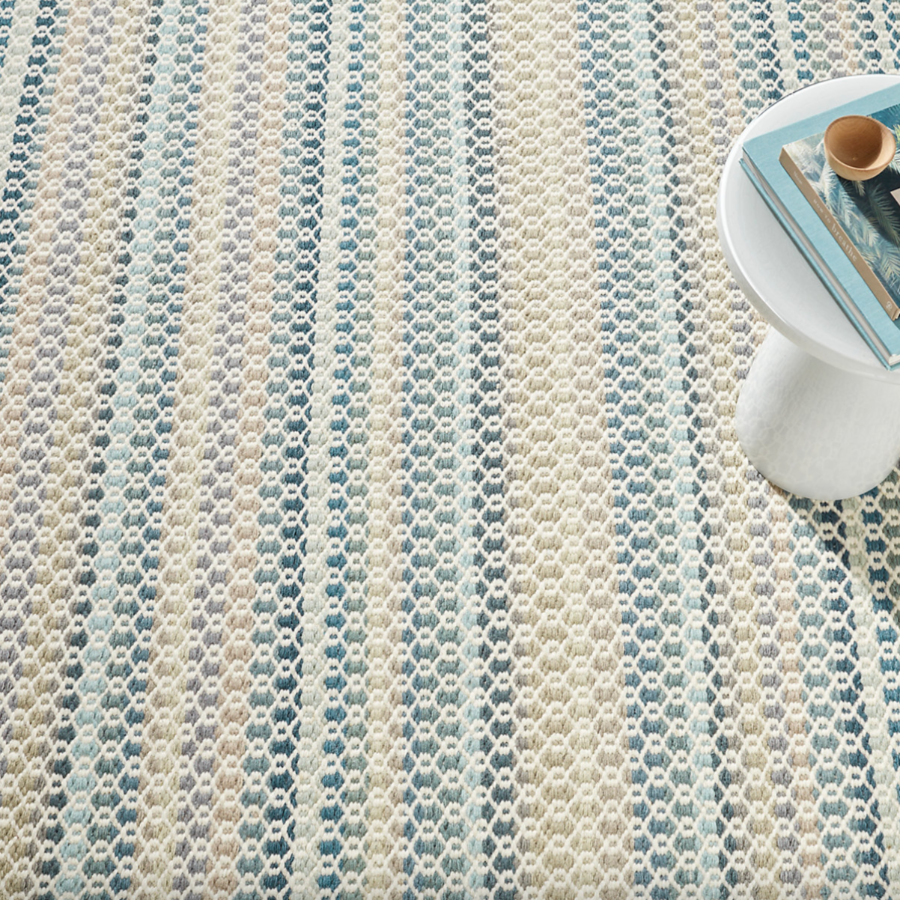 Poppy Blue Handwoven Wool Rug at Home Smith