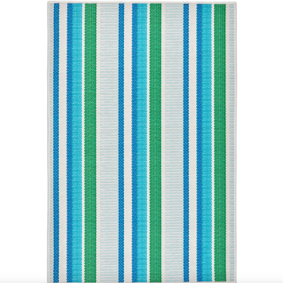 Always Greener Cobalt and Green Machine Washable Rug at Home Smith