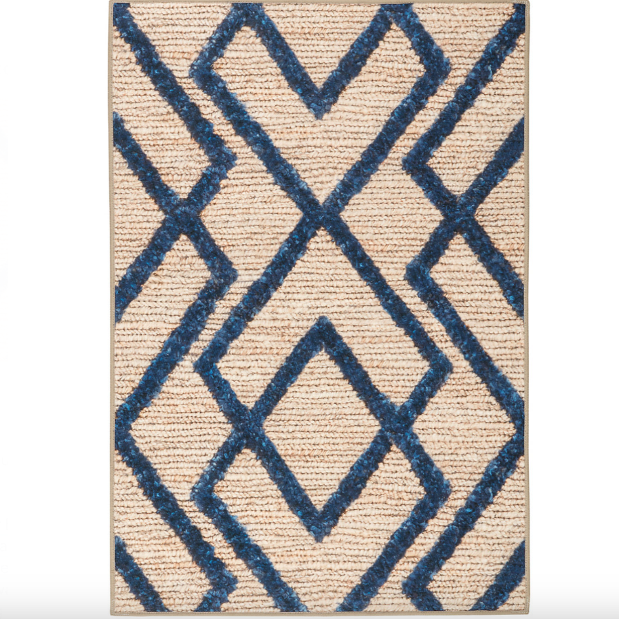 Marco Navy Machine Washable Rug at Home Smith