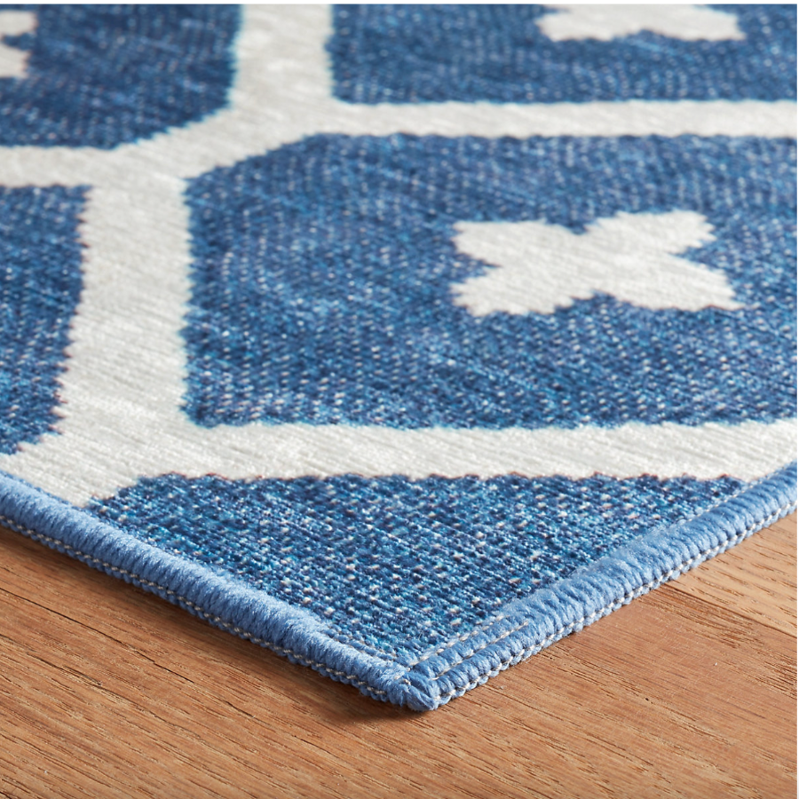 Elizabeth Navy Machine Washable Rug at Home Smith