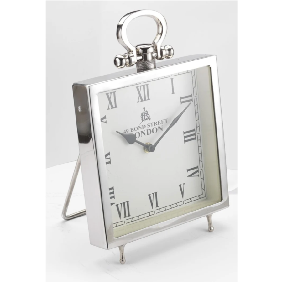 Nickle Finish Library Clock at Home Smith