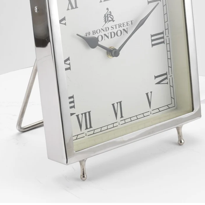 Nickle Finish Library Clock at Home Smith