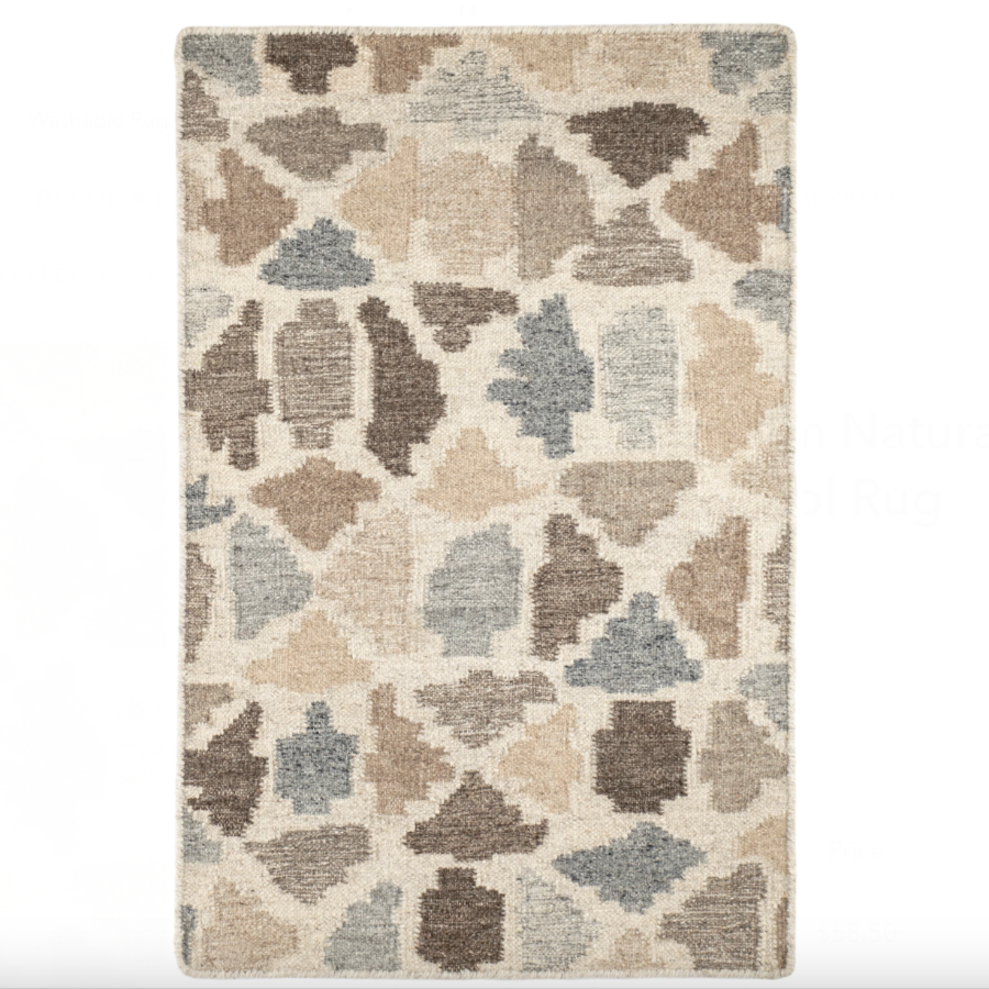 Rufus Stone Kilim Natural Handwoven Wool Rug