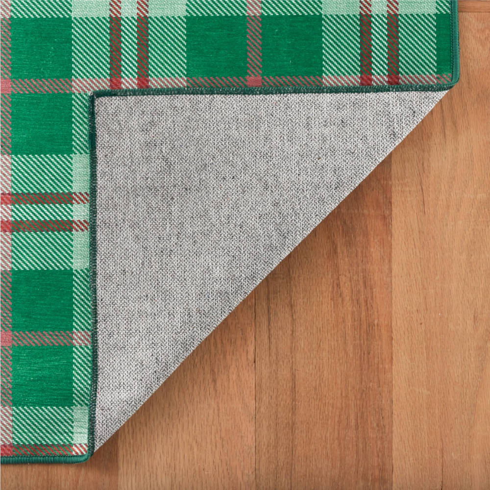 Jolly Plaid Green Machine Washable Dash and Albert Rug at Home Smith