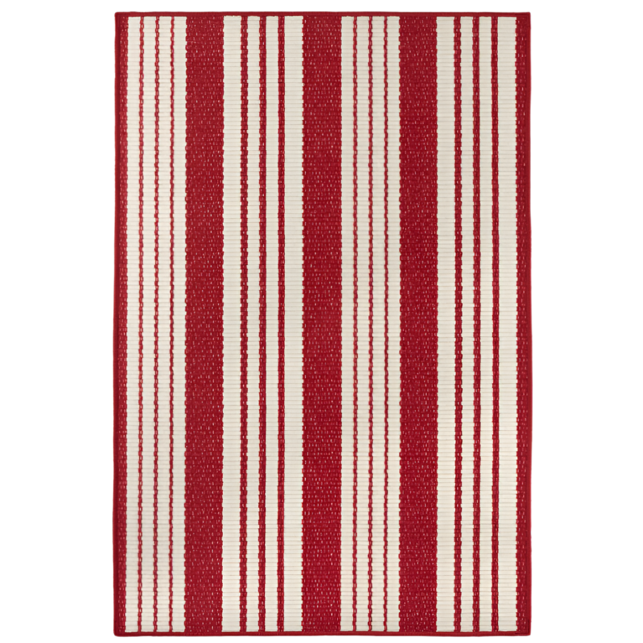 Abby Ticking Red Machine Washable Dash & Albert Rug at Home Smith