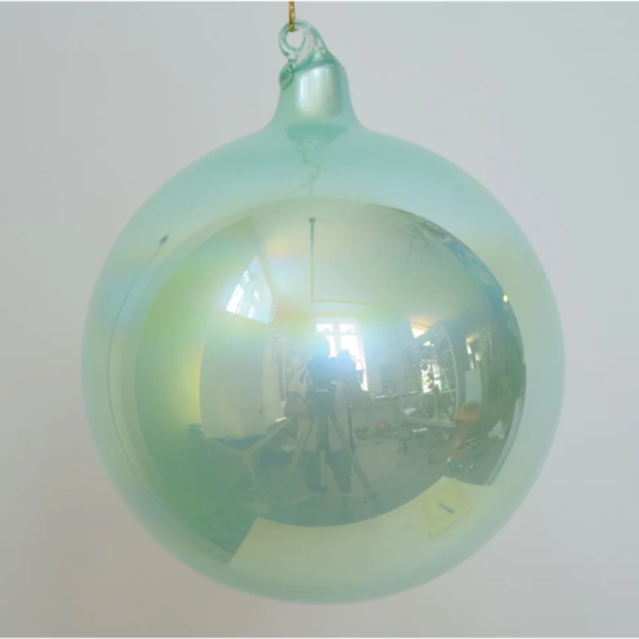 Jim Marvin Pearl Glass Ornaments in Teal at Home Smith