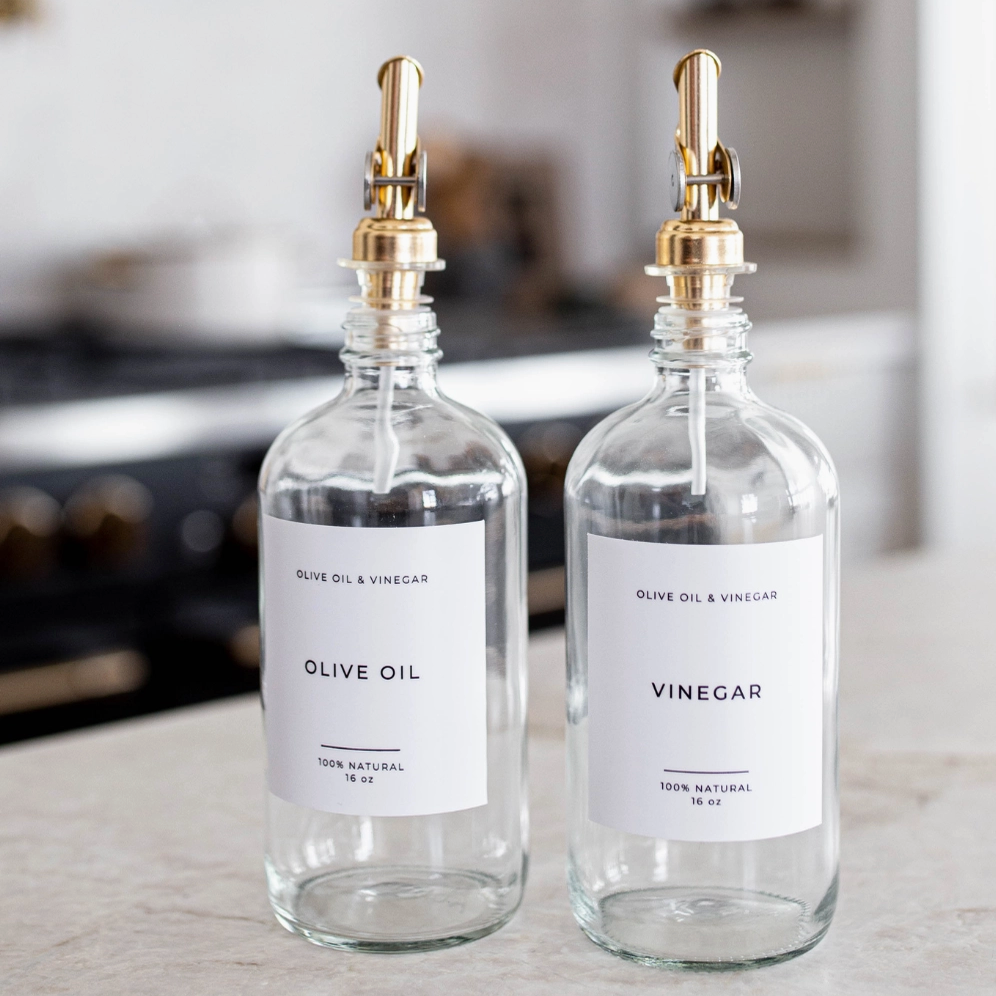 Olive oil and vinegar dispenser bottles at Home Smith